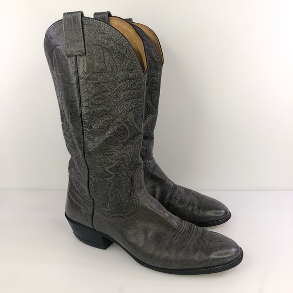 Nocona Shoes - Nocona Womens Gray Leather Cowboy Western Boots Size 11B
